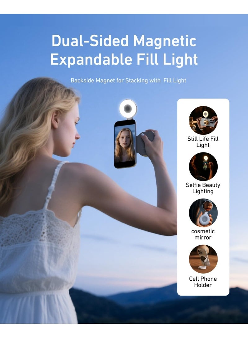 TELESIN 3 in 1 Fun Shot Magnetic Phone Camera Grip + C03 Magnetic Selfie Light + Metal Tripod Kit, Camera Attachment for iPhone Magsafe & Android, DSLR Style Shutter Grip Handle Holder for Selfies/ Live Streaming/Video Call - Image 3