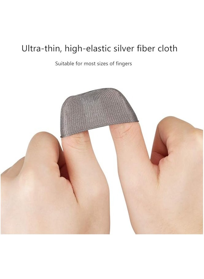 PROMASS Silver Fiber 100%, 0.01"(0.5mm) Ultra-Thin, PUBG Mobile Out Finger Sleeve Anti-Sweat Breathable for High-Ranking Players Mobile Game Streamer iPhone/iPad/Android Size: M(6P)  - Image 2