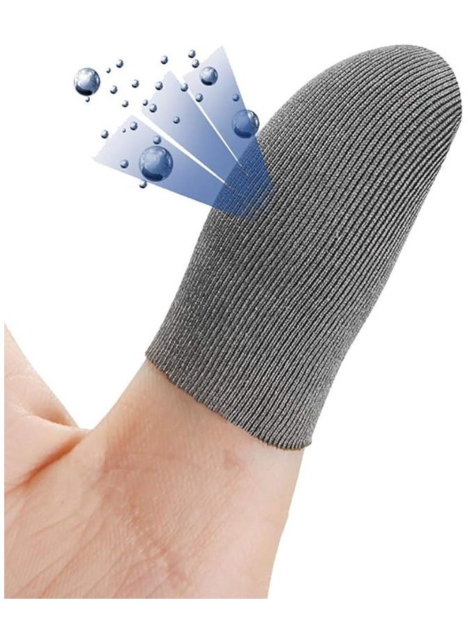 PROMASS Silver Fiber 100%, 0.01"(0.5mm) Ultra-Thin, PUBG Mobile Out Finger Sleeve Anti-Sweat Breathable for High-Ranking Players Mobile Game Streamer iPhone/iPad/Android Size: M(6P)  - Image 1