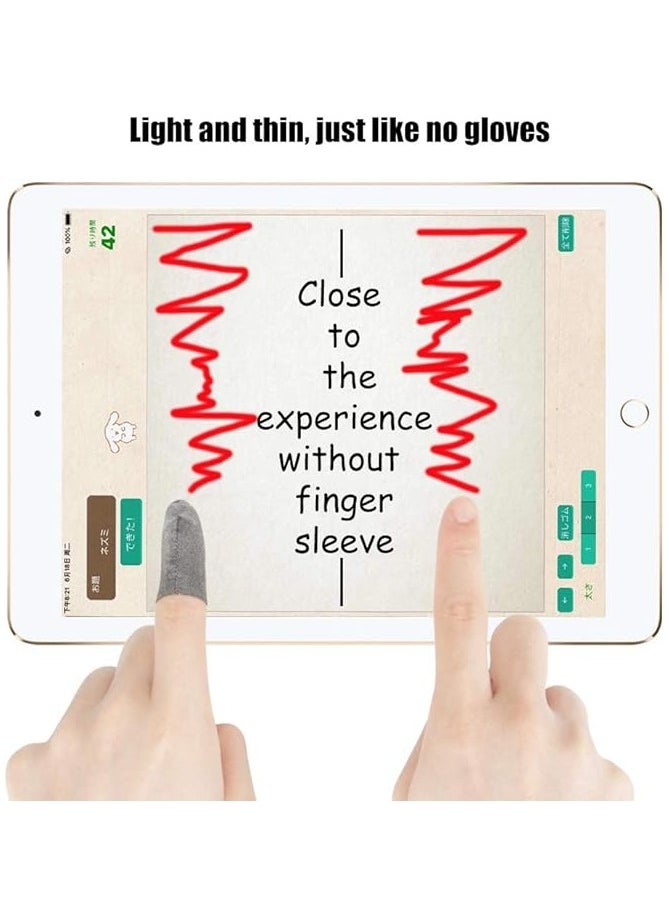 PROMASS - Silver Fiber 100%, 0.01"(0.5mm) Ultra-Thin, PUBG Mobile Out Finger Sleeve Anti-Sweat Breathable for High-Ranking Players Mobile Game Streamer iPhone/iPad/Android Size: M(6P) - Image 1