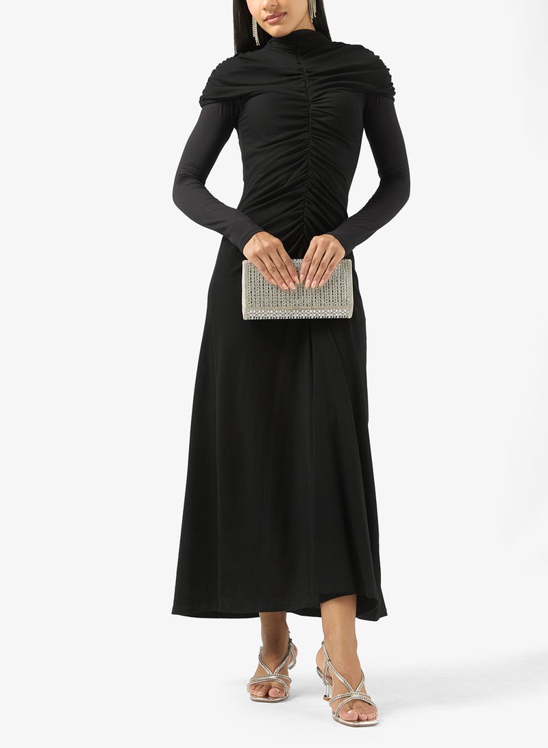 خزانة صنادل بكعب متوسط مزينة بحجر الراين الفضي - Image 5