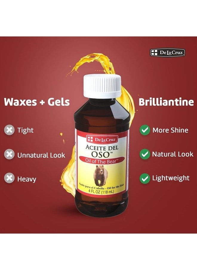 De La Cruz - Oil of the Bear Beard Oil for Men - Grooming Brillantine for Hair, Mustache and Beard - Aceite del Oso - Image 1