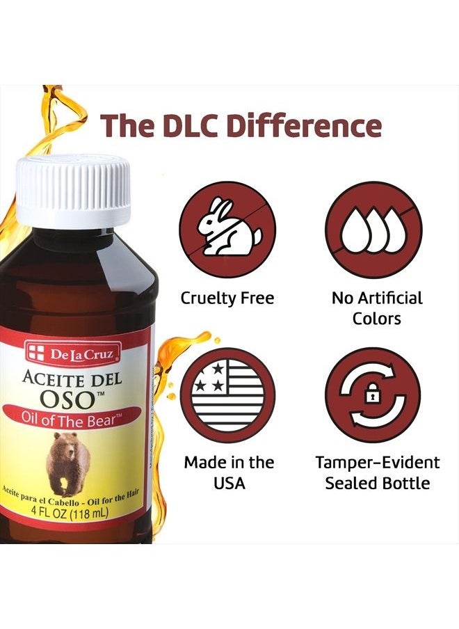 De La Cruz - Oil of the Bear Beard Oil for Men - Grooming Brillantine for Hair, Mustache and Beard - Aceite del Oso - Image 1