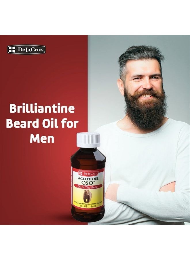 De La Cruz - Oil of the Bear Beard Oil for Men - Grooming Brillantine for Hair, Mustache and Beard - Aceite del Oso - Image 1