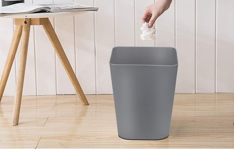 Feiupe 1.6 Gallon Small Trash Can Wastebasket for Kitchen Office Bathroom,Pack of 2(White+Gray) - Image 5