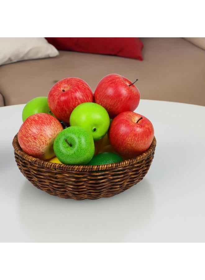 ORDELITE Fruit Baskets Bowl for Kitchen Counter, Round Bread Woven Wicker Basket, Candy Bowl Dish for Fruits, Breads, Vegetables,Snacks, Food (Small) - Image 2