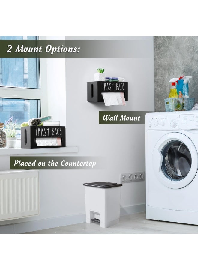 Trash Bag Dispenser, Trash Bag Holder Wall Mount, Wooden Trash Bag Holder for 4-8-gallon Trash Bags Roll Holder Countertop, Home Decor Under Kitchen Sink Organization - Image 3
