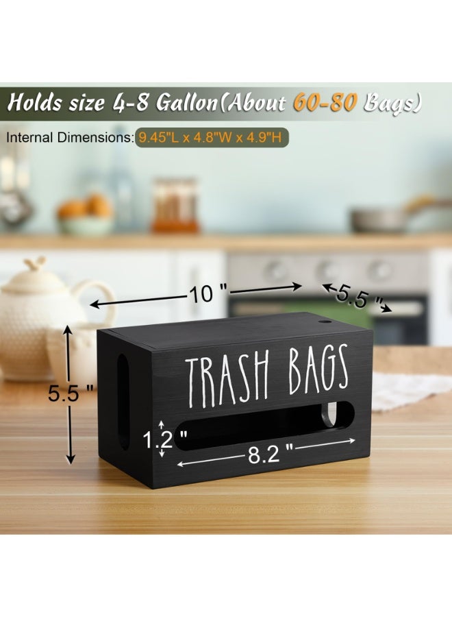 Trash Bag Dispenser, Trash Bag Holder Wall Mount, Wooden Trash Bag Holder for 4-8-gallon Trash Bags Roll Holder Countertop, Home Decor Under Kitchen Sink Organization - Image 5
