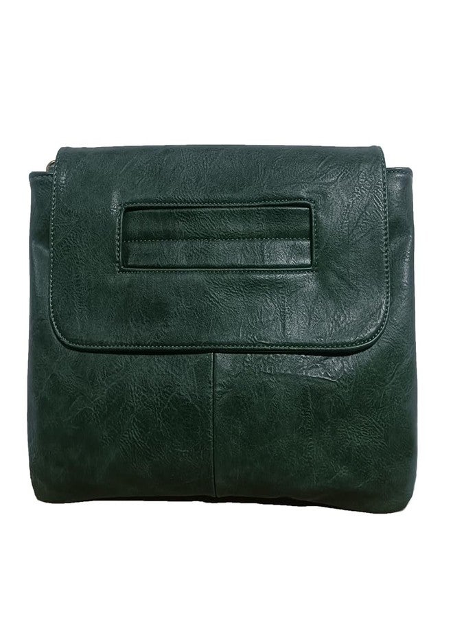 NIGEDU Women Handbags PU Leather Female Clutch Handbag Messenger Bag Large Solid High Capacity, Dark Green, 37cm x 25cm x 3cm - Image 1