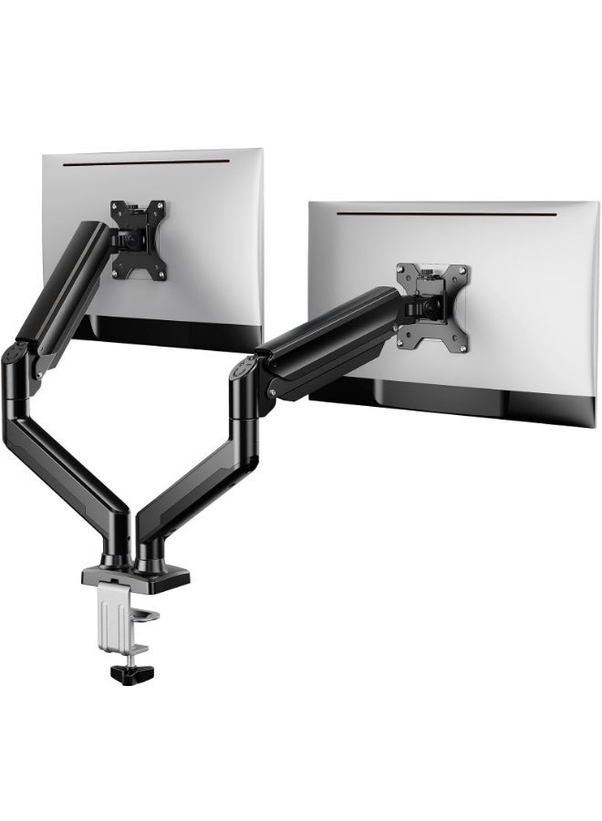 Adjustable Full Motion Monitor Arm for 17–27 Inch Screens, Dual Desk Mount with Swivel, Tilt, Rotation & Height Adjustment, Space-Saving Monitor Stand - Image 1