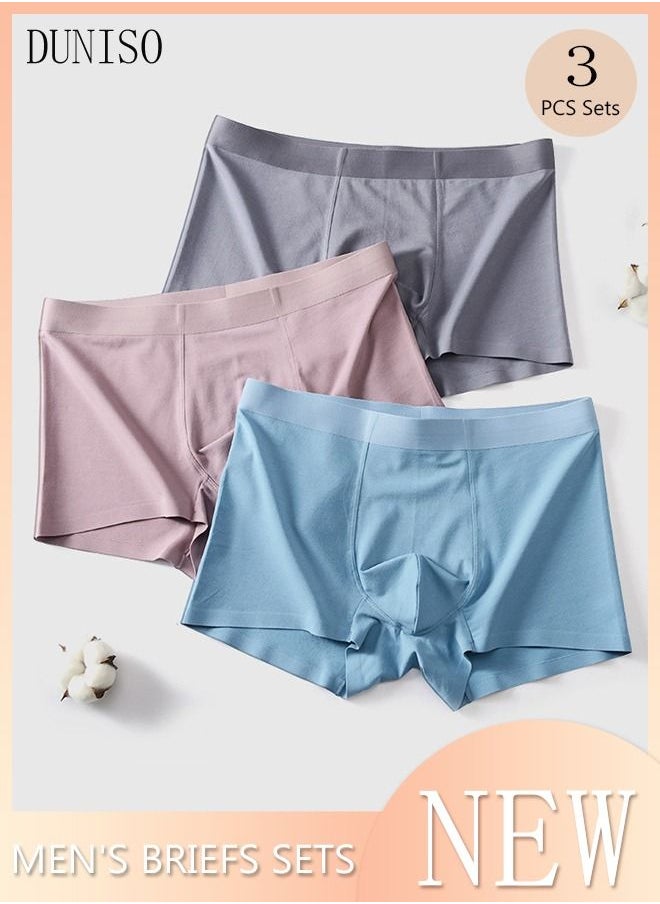 DUNISO 3 Pack Mens Briefs Set Cotton Underwear for Men Breathable and Comfortable Underpants with High Elastic Waistband Boxer Briefs for Teenager Multi-Colors Available Briefs  - Image 1
