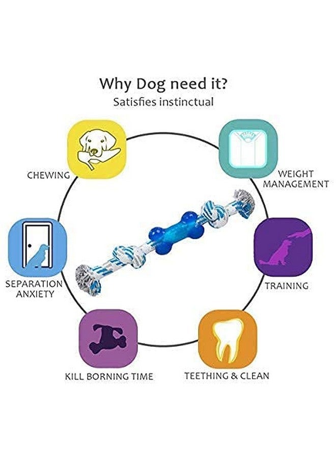 لعبة حبل مضغ الكلاب للتدريب المقاوم مع عظمة مطاطية للجراء والكلاب البالغة - Image 5