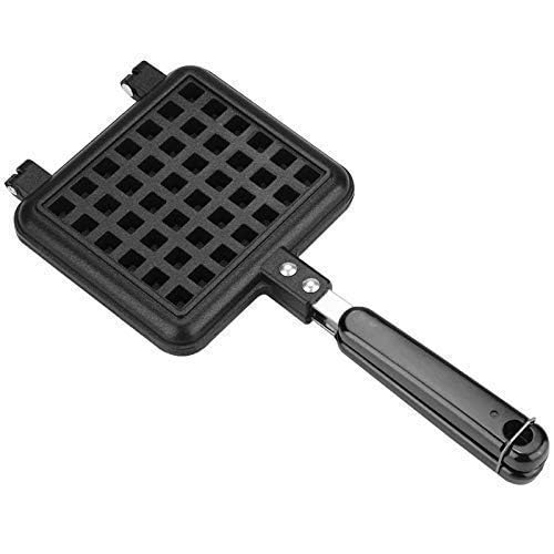 DIKPUL GROUP Non Stick Square French Egg Pancake Waffle Maker Mould for Gas Burner Stove Waffle Maker Machine with Comfortable Handle with Locking Hoop for Waffle Pan Cake Maker - Image 1