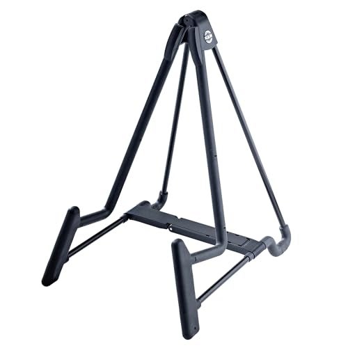 KM K&M König & Meyer 17581.014.55 Heli 2 Electric Folding A-Frame Guitar Stand for Electric Guitars | Adjustable and Collapsible | Sturdy and Durable Professional Choice | German Made Black - Image 1