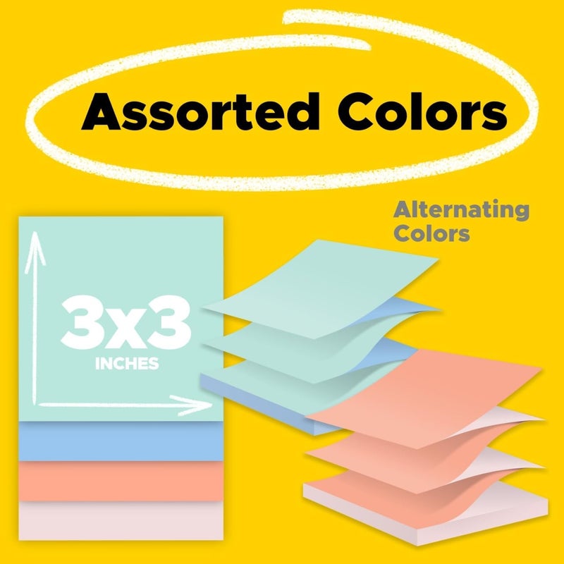 Post-it ملاحظات بوست-إت المنبثقة، 3 بوصة × 3 بوصة، ألوان متنوعة، 12 دفتر - موزع ملاحظات على شكل أكورديون - Image 3