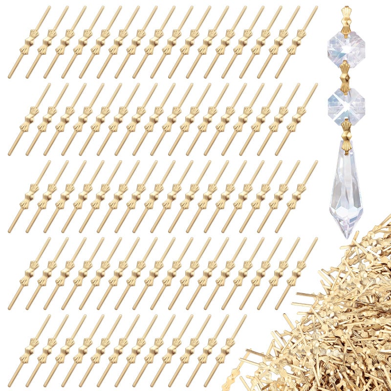 Chunful 1000 Pcs Bow Tie Crystal Connectors Chandelier Crystal Connectors Clips Pins Crystals Replacement Fastening Parts for Connecting ChandelierlampCeiling Light Parts - Image 2