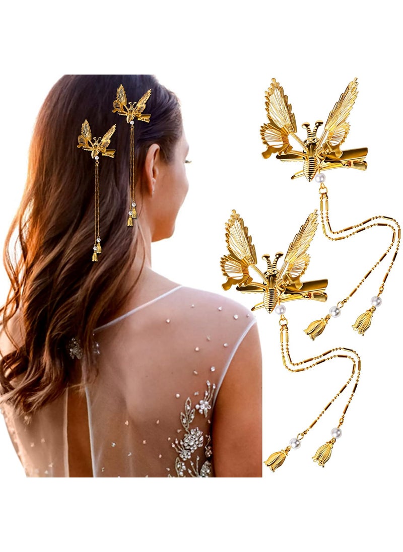 CROWN GUIDE - CROWN GUIDE 2 PCS Moving Mini Butterfly Hair Clips for Thin and Thick Hair Women 90s Cute Hair Barrettes and Pins for Girls Hair Styling Accessories - Image 1