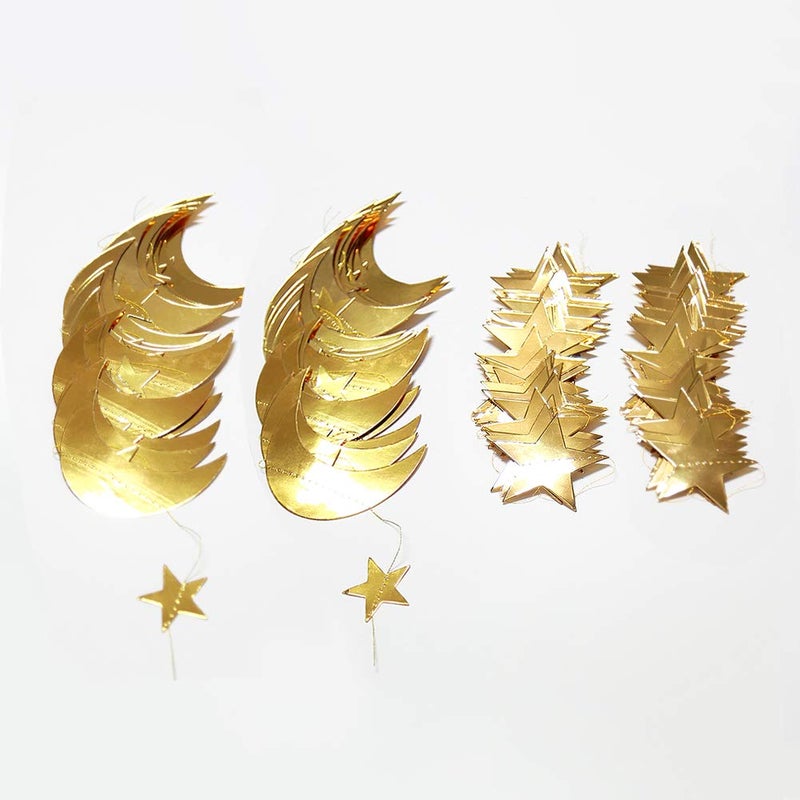 Decor365 Gold Star Moon Garland Decorations Hanging Garands Streamers Banner Backdrop Twinkle Little Star Party Decoration First Birthday Baby Shower Wedding Kids Room Ramadan EID Graduation Decor - Image 4