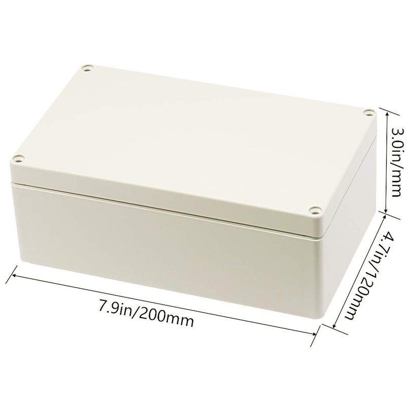 Zulkit Junction Box ABS Plastic Dustproof Waterproof IP65 Universal Electrical Boxes Project Enclosure Gray 7.9 x 4.7 x 2.95 inch (200 x 120 x 75 mm) - Image 2