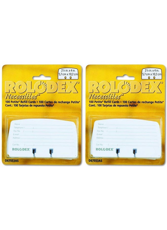Rolodex - Petite Refill Cards 2 1/4 X 4 100 Cards/Pack - Image 1