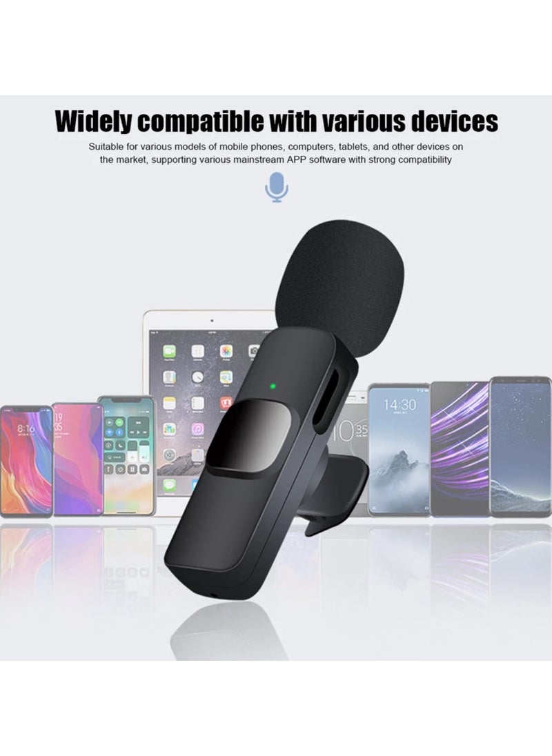APEXEL - Wireless Lavalier Microphone Plug and Play Mini Mic for YouTube TikTok Live Streaming Gaming K Song Recording Auto Noise Reduction (MIC-Type C 1) - Image 1