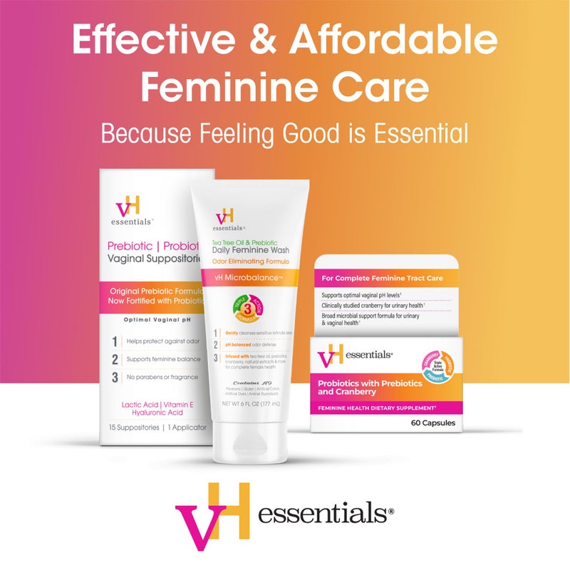 vH Essentials Daily Feminine Wash - 6 Fl Oz - Fragrance-Free, Odor Eliminating Body & Vaginal Wash with Tea Tree Oil, Prebiotics and Lactic Acid for pH Balance, Odor Defense and Vaginal Health - Image 5