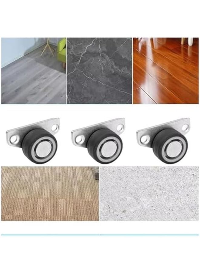 8 PCS Furniture Directional Sliding Casters Silent Rolling Wheels For Doors Cupboards - Image 5