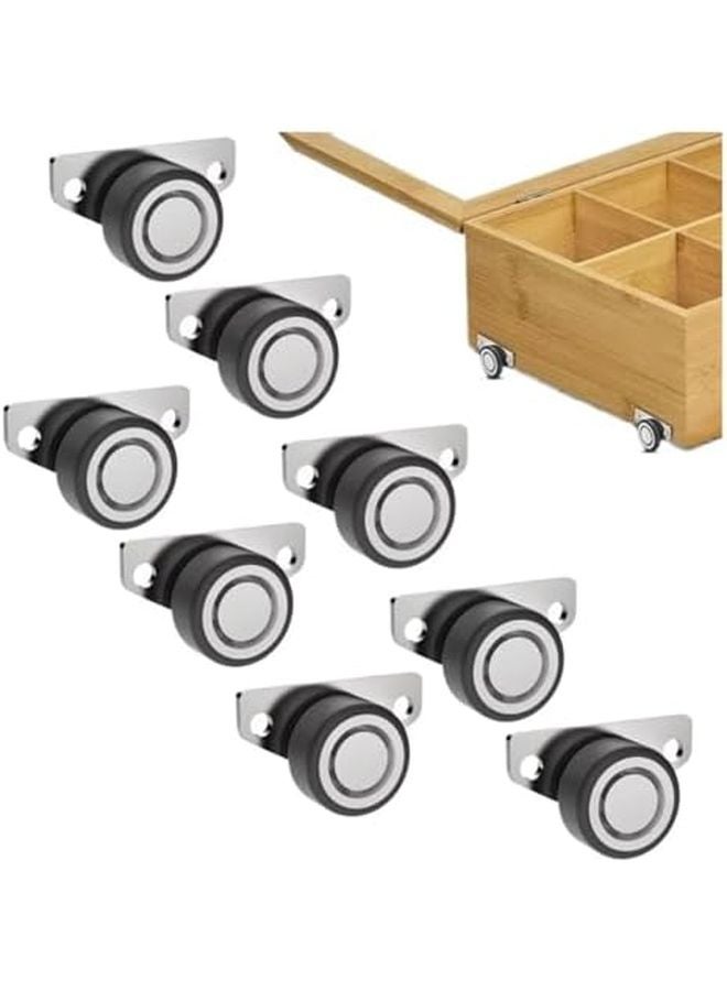 8 PCS Furniture Directional Sliding Casters Silent Rolling Wheels For Doors Cupboards - Image 3