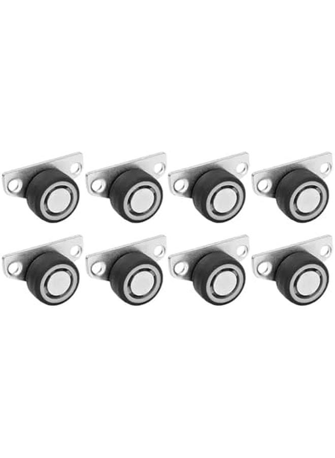 8 PCS Furniture Directional Sliding Casters Silent Rolling Wheels For Doors Cupboards - Image 1