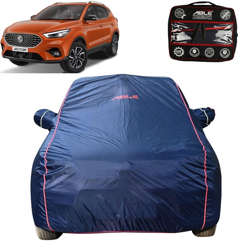 Able Parashuit Blue WR Series Car Body Cover with Mirror Pockets and Driver Door Zipper Compatible for MG Astor (2021 to Till Now Model) - Image 1