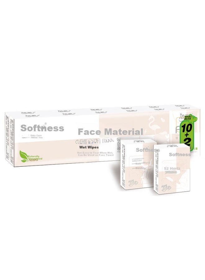 Clean And Soft Jierou Facial Tissue Pink Face Series Natural Unscented 4 Ply 8 Sheets 12 Packs Pm075-12 Single Pack - Image 1