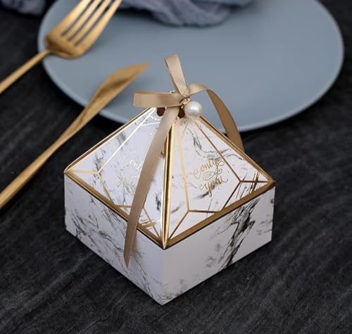 VRB Dec 20pcs Small Diamond Gift Boxes for Packaging/Gift Boxes for Gifting,hamper boxes for gift empty,gift hamper box for gifting,return Gifting,Chocolates, Dry Fruits, Wedding & Pooja Gifts. (20 Pcs White With Ribbon) - Image 4