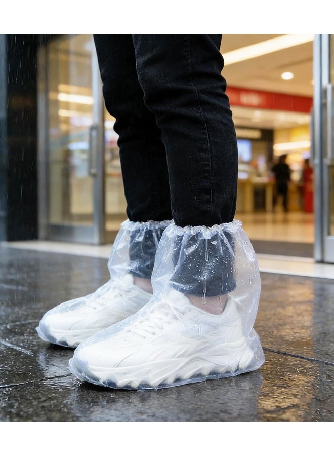 10Pairs Disposable Waterproof Shoe Covers Non Slip PE Boot Covers - Image 1
