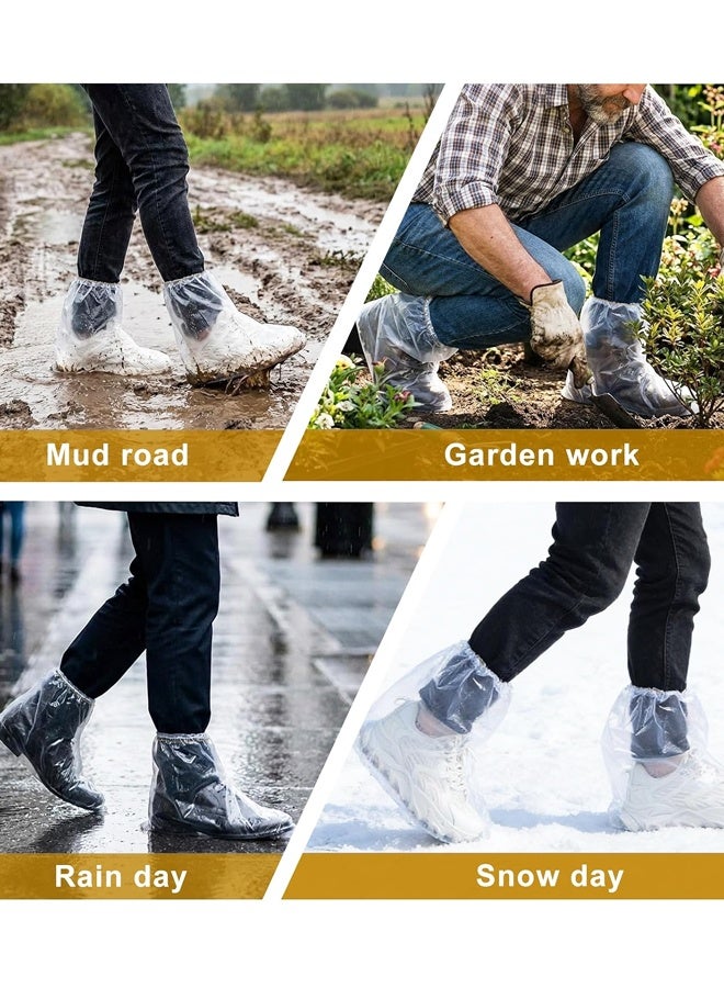 10Pairs Disposable Waterproof Shoe Covers Non Slip PE Boot Covers - Image 5