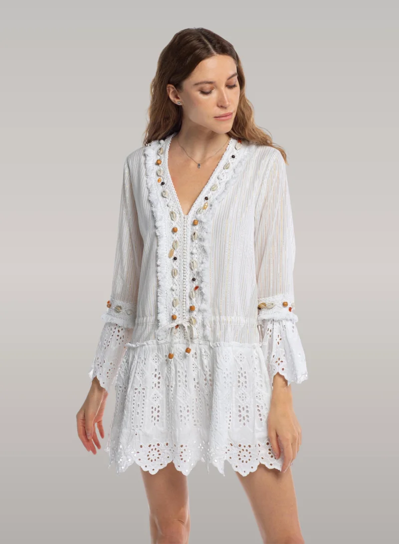 Just Nature  Mermaid Tunic Embroidery Dress for Women | Best Price UAE