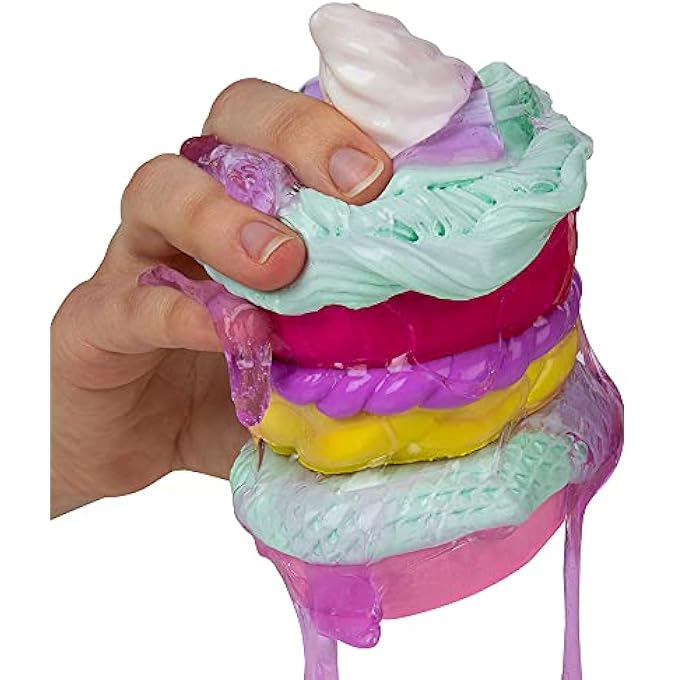 Orb Factory The 35774 Slimi Cafe Squishie Donut Stack Starter Pack with Hole-Ties for Creating Squezze Pastry Toys for Ages 8 and up, Pink/Yellow - Image 3