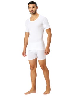 AMPM MEN'S ROUND NECK COTTON UNDERSHIRT (PACK OF 3) - WHITE  - Image 3