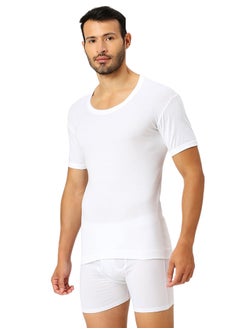 AMPM MEN'S ROUND NECK COTTON UNDERSHIRT (PACK OF 3) - WHITE  - Image 5