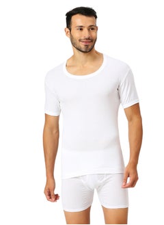 AMPM MEN'S ROUND NECK COTTON UNDERSHIRT (PACK OF 3) - WHITE  - Image 4