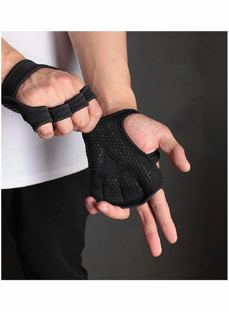Excefore قفازات رياضية للتمرين، للصالة الرياضية ورفع الأثقال والجمباز واللياقة البدنية والتمارين الرياضية، واقيات معصم مرنة قابلة للتعديل، مقاس L - Image 2