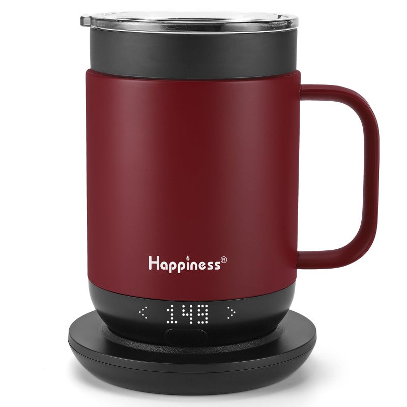 Happiness Smart Heated Coffee Mug,16oz Rechargeable Electric Self Heating Temperature Control Coffee Cup - Image 1