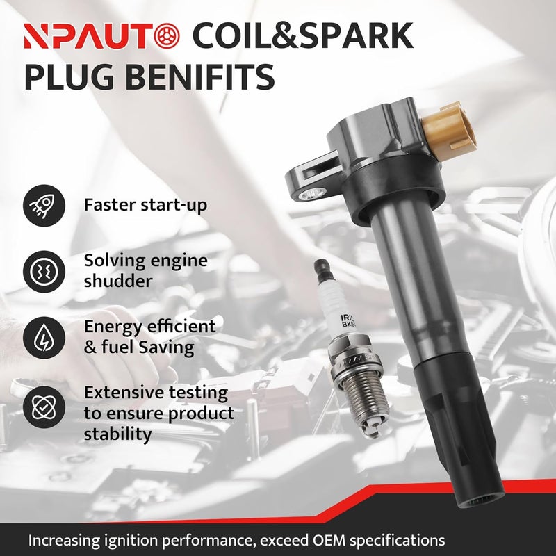 NPAUTO Ignition Coil Packs and Spark Plugs Set for Suzuki Grand Vitara, Kizashi, SX4 (2009-2013) - Image 2
