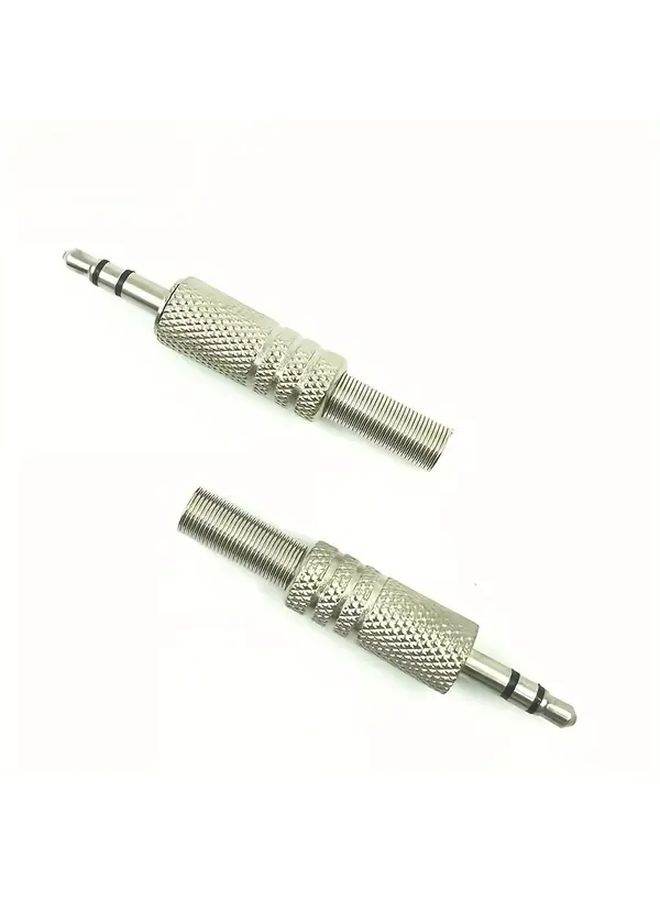 Nickel Plated 3.5mm Stereo Audio Jack Plugs 2 Pcs Headphone Connector - Image 4