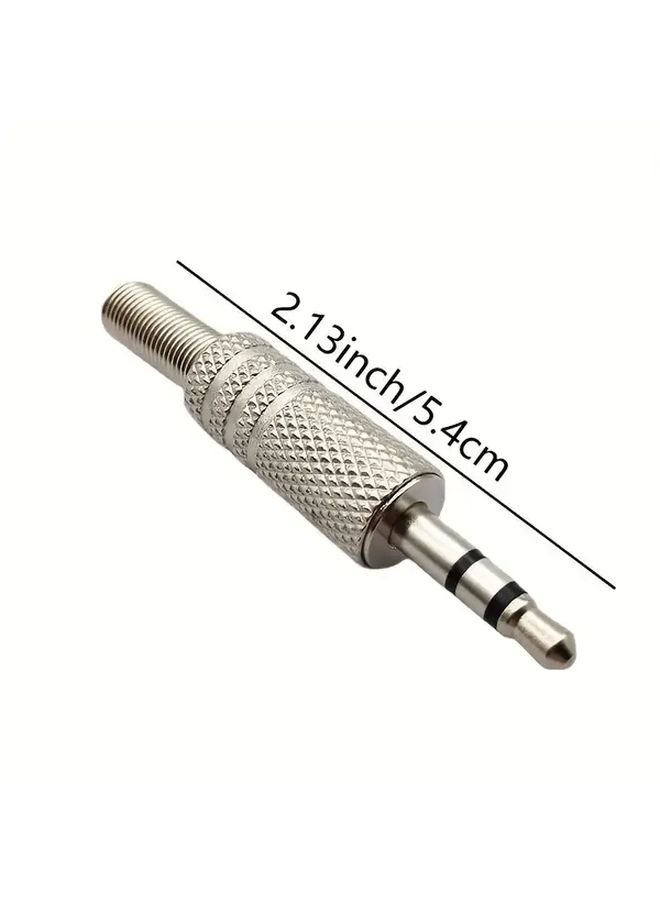 Nickel Plated 3.5mm Stereo Audio Jack Plugs 2 Pcs Headphone Connector - Image 2