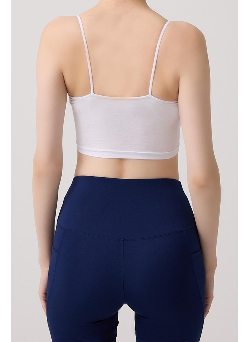COTTONHILL Cotton Thin Strap Women's Crop Top Bustier 2-Pack  - Image 2