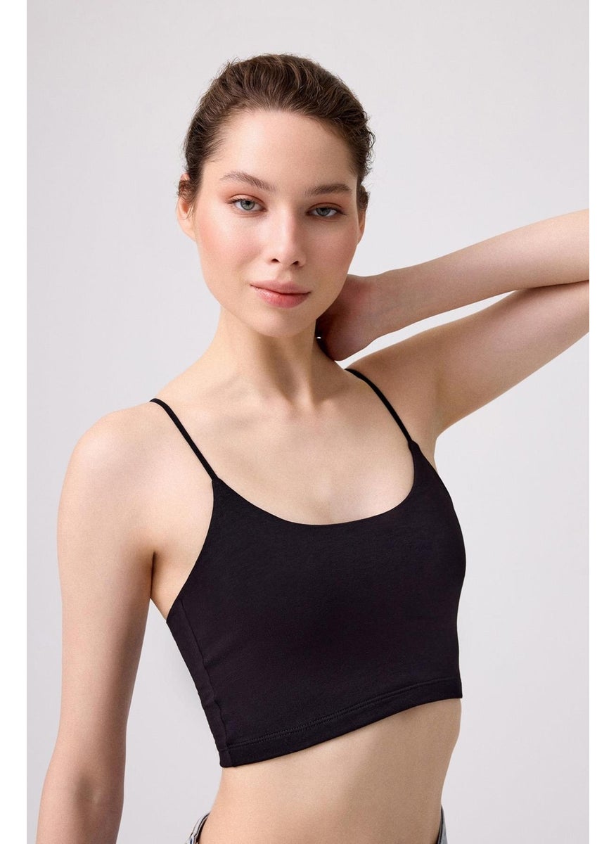 COTTONHILL Cotton Thin Strap Women's Crop Top Bustier 2-Pack  - Image 3