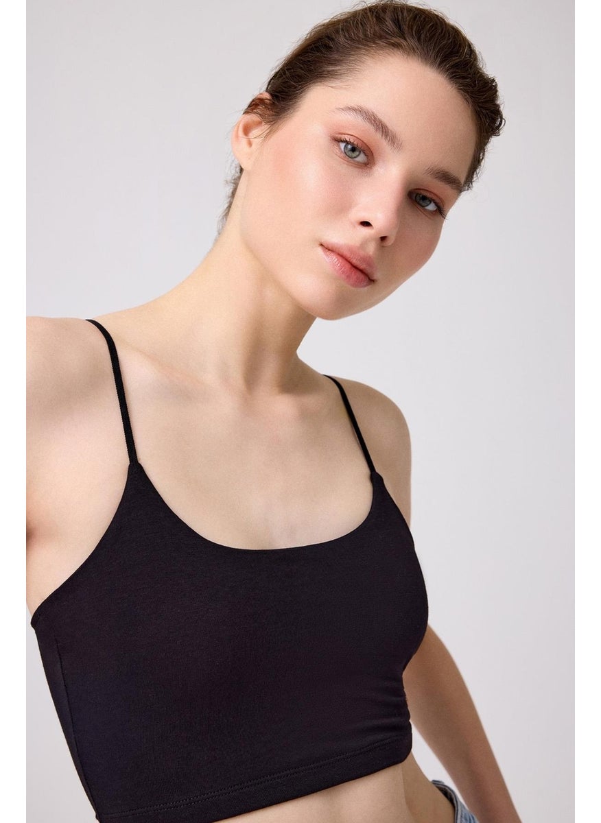 COTTONHILL Cotton Thin Strap Women's Crop Top Bustier 2-Pack  - Image 5