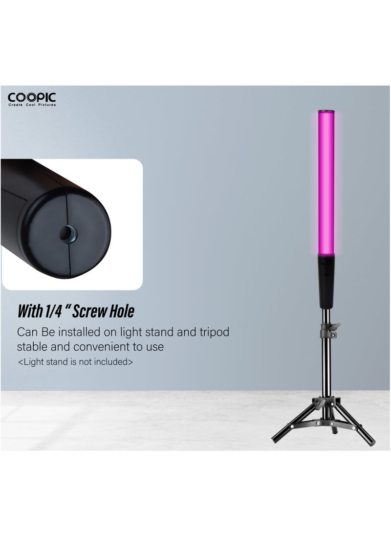 Coopic COOPIC RGB D6 Photography LED Light Wand 120° angle, 8w,800lm,2500K-10000K Dimmable Brightness,8 Special Lighting Effects with Type-C cable Used for Studio Photography Party Live Streaming Selfie  - Image 2