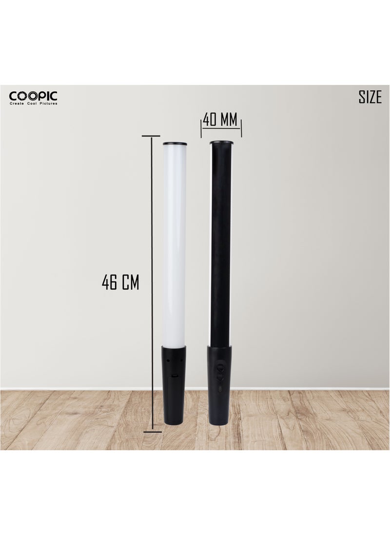 Coopic COOPIC RGB D6 Photography LED Light Wand 120° angle, 8w,800lm,2500K-10000K Dimmable Brightness,8 Special Lighting Effects with Type-C cable Used for Studio Photography Party Live Streaming Selfie  - Image 5
