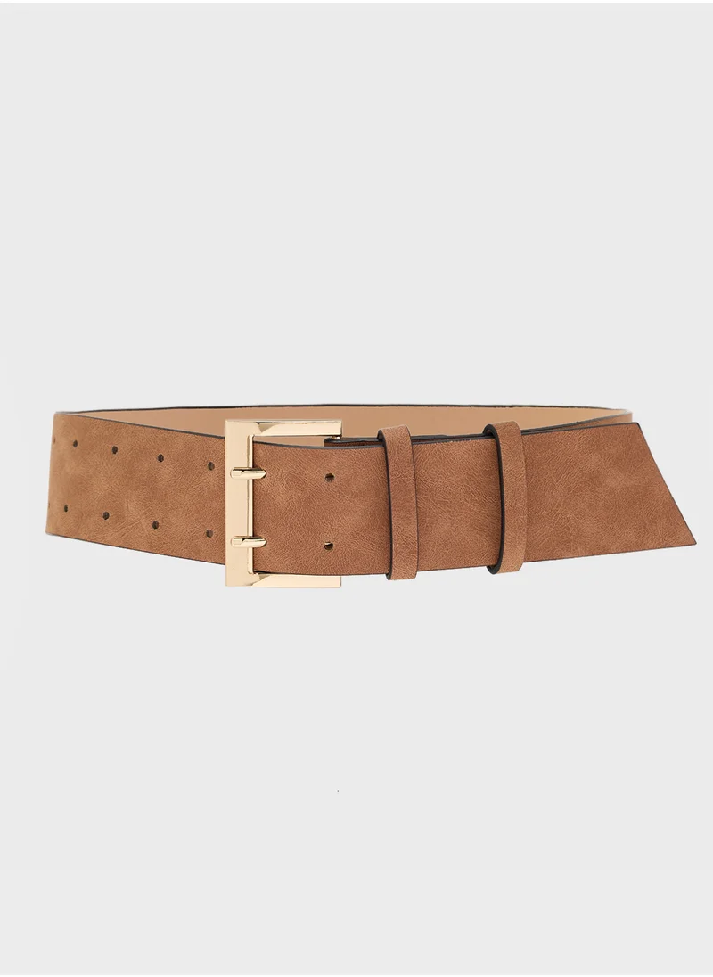 ايلا ليمتد اديشن Wide Belt With Gold Buckle